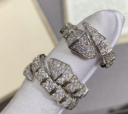 [⭐moonlume]SERPENTI LARGE RING SILVER DIAMOND PAVED