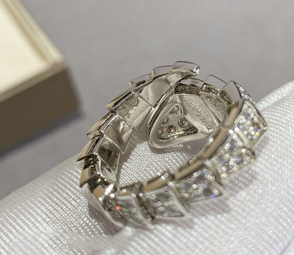 [⭐moonlume]SERPENTI LARGE RING SILVER DIAMOND PAVED