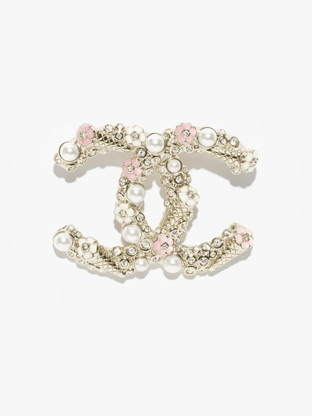[⭐moonlume]26C Pink-White Enamel Ice Cream Cone Double C Brooch