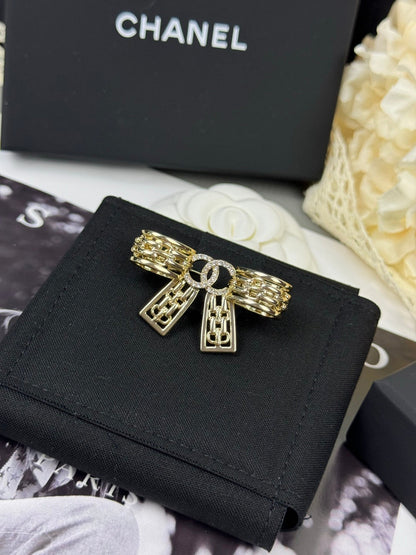 [⭐moonlume]25K Hollow Bow Brooch