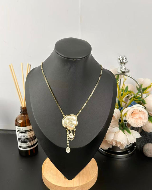 [⭐moonlume]Cloud Pearl Mother-of-Pearl Diamond Chain Pendant Necklace