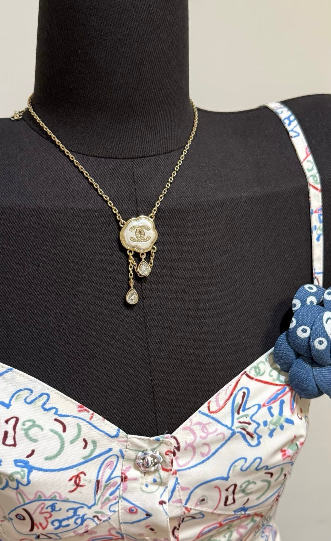 [⭐moonlume]Cloud Pearl Mother-of-Pearl Diamond Chain Pendant Necklace