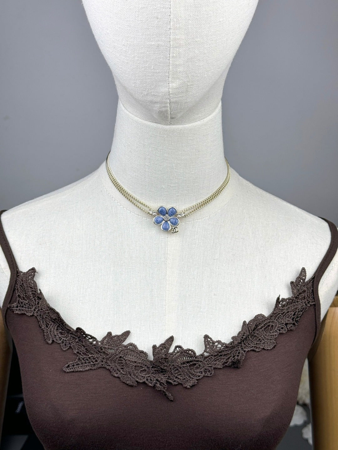 [⭐moonlume]New Blue Floral Double-Layer Necklace