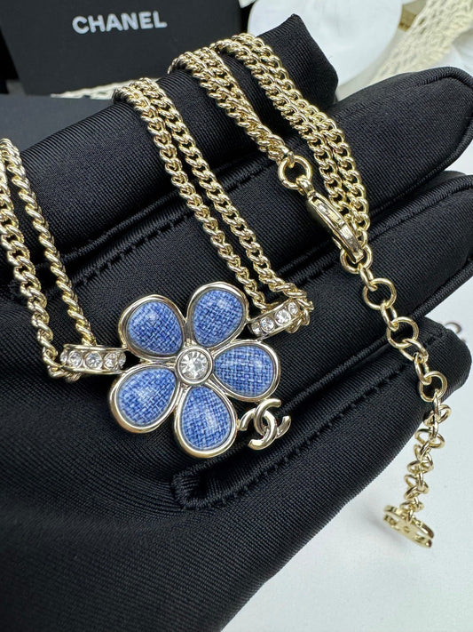 [⭐moonlume]New Blue Floral Double-Layer Necklace
