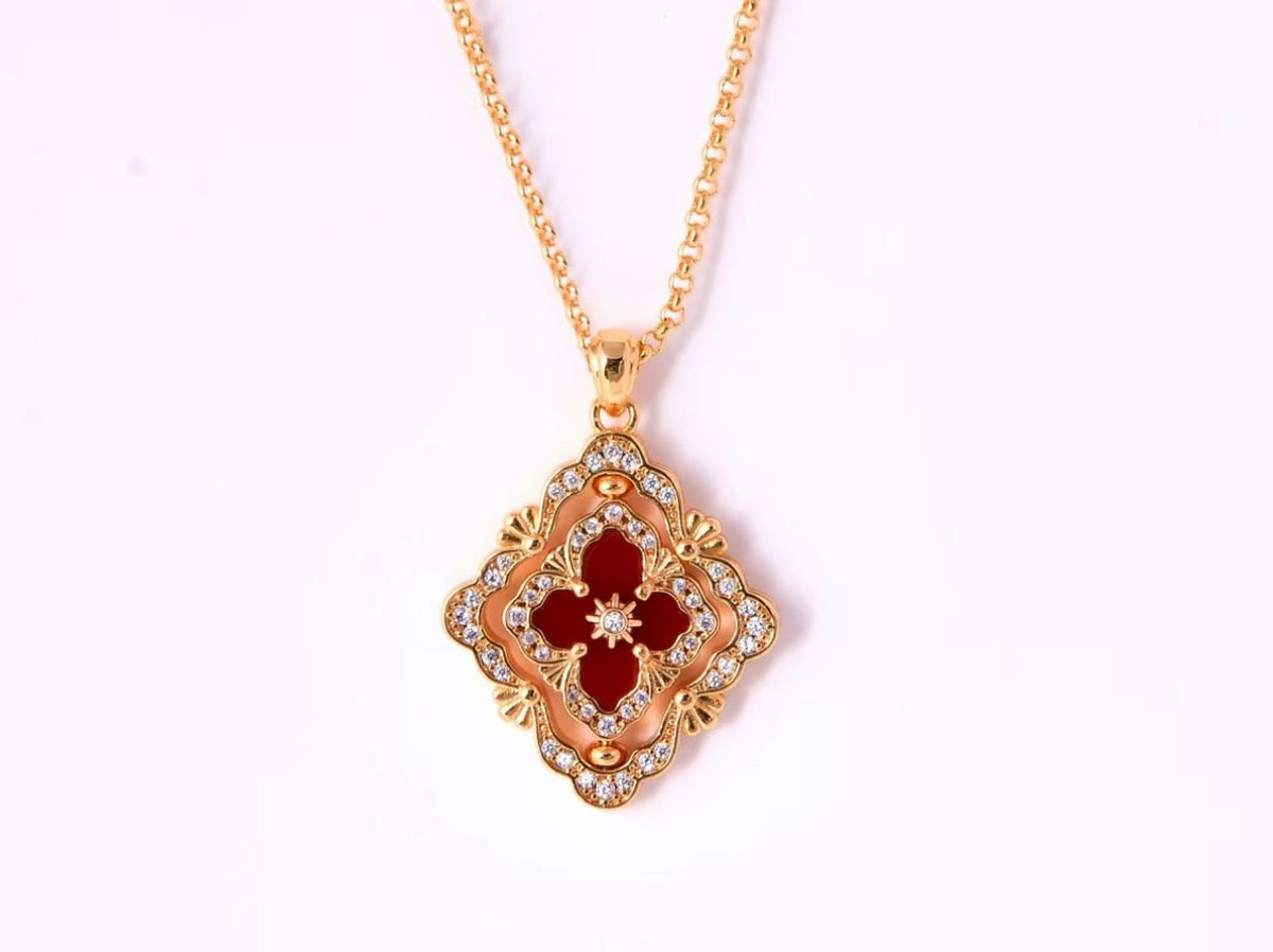 [⭐moonlume] B.C.L ENAMEL ROTATING SINGLE-DIAMOND NECKLACE（Various colors）