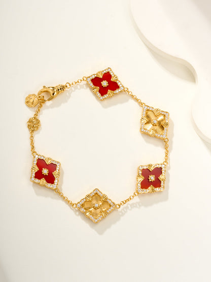 [⭐moonlume]B.C.L ENAMELED Five-Flower Bracelet（Various Colors) BIG SIZE