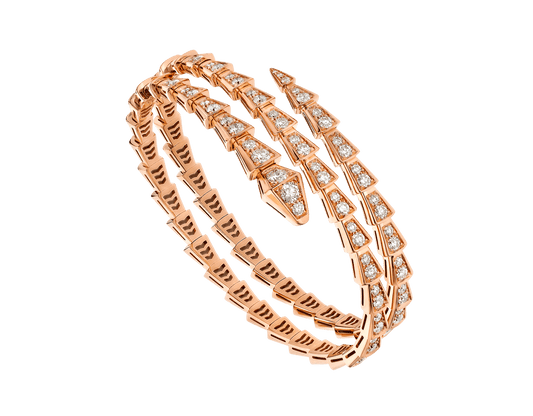 [⭐moonlume]SERPENTI BRACELET PINK GOLD DIAMOND DOUBLE ROW