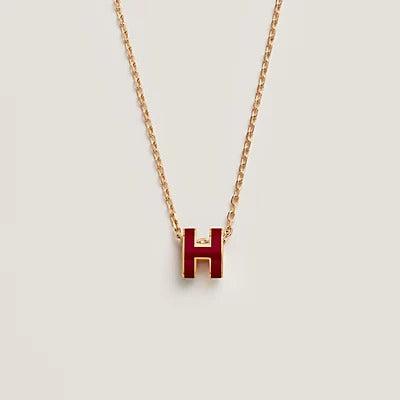 [⭐moonlume]HM CLIC RED ENAMEL GOLD NECKLACE