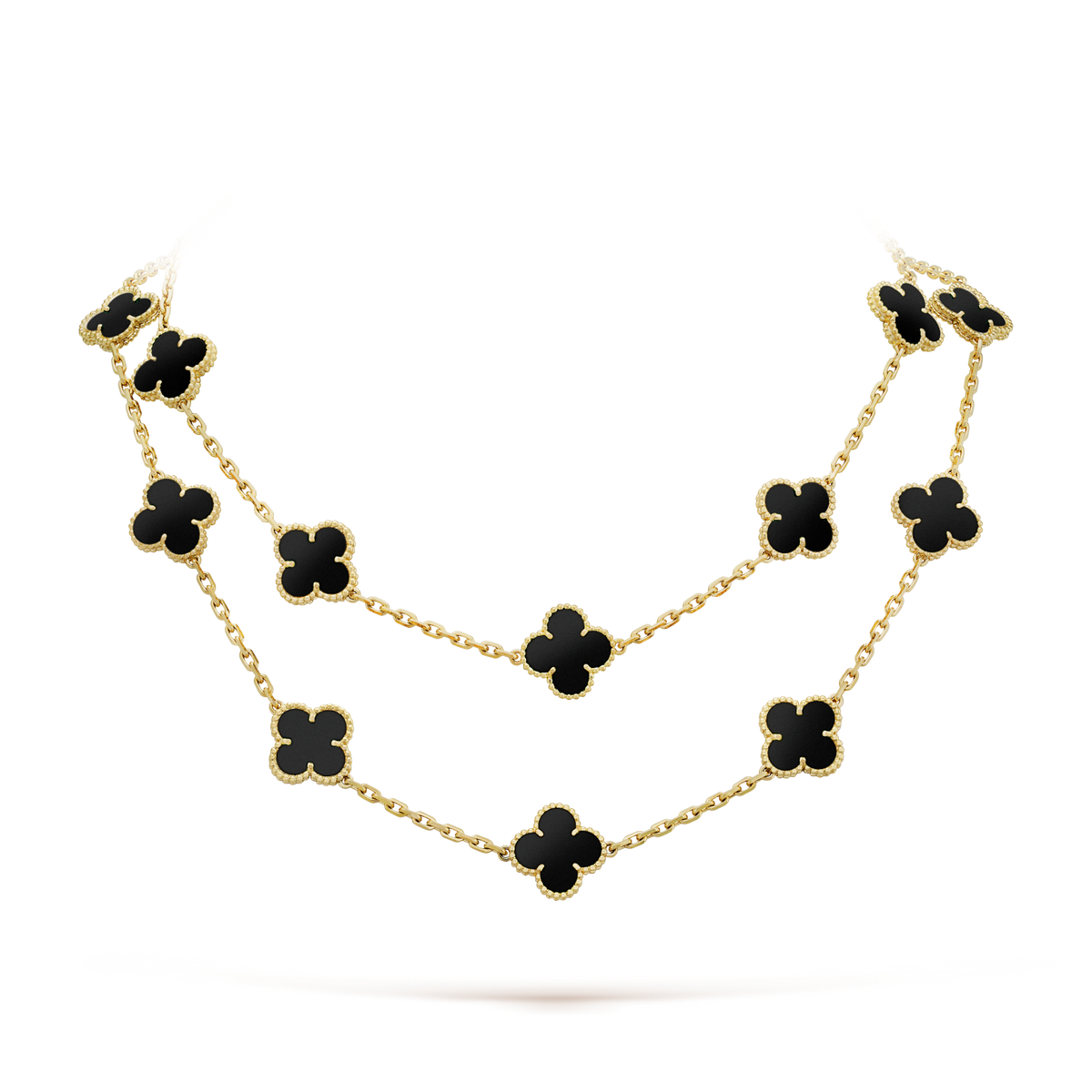 [⭐moonlume]CLOVER 20 MOTIFS ONYX NECKLACE