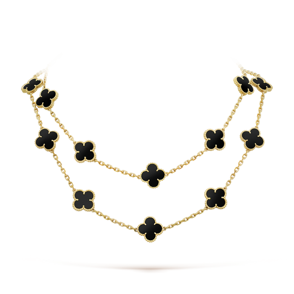 [⭐moonlume]CLOVER 20 MOTIFS ONYX NECKLACE
