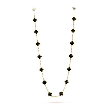 [⭐moonlume]CLOVER 20 MOTIFS ONYX NECKLACE