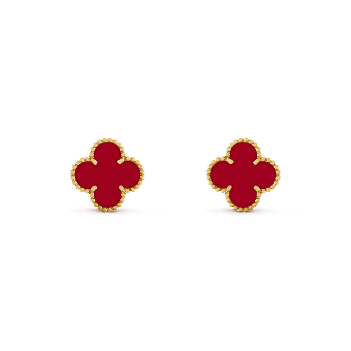 [⭐moonlume]CLOVER MEDIUM 1 MOTIFS CARNELIAN  EARRINGS