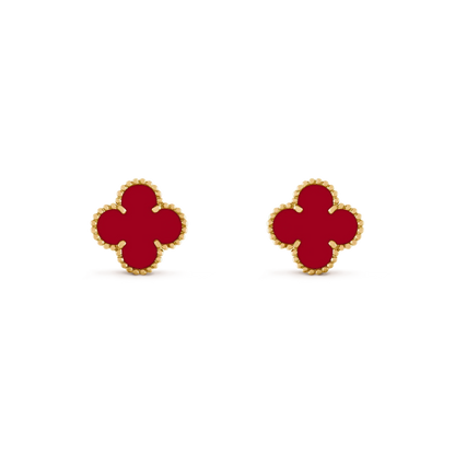 [⭐moonlume]CLOVER MEDIUM 1 MOTIFS CARNELIAN  EARRINGS