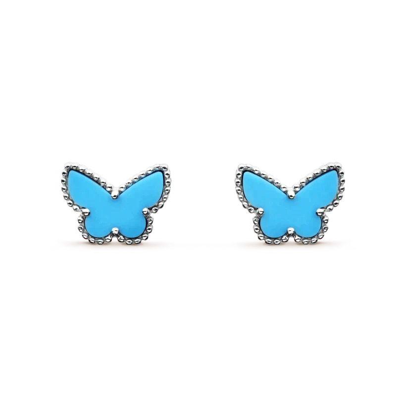 [⭐moonlume]BUTTERFLY TURQUOISE EARRINGS SILVER