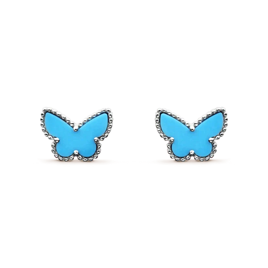 [⭐moonlume]BUTTERFLY TURQUOISE EARRINGS SILVER
