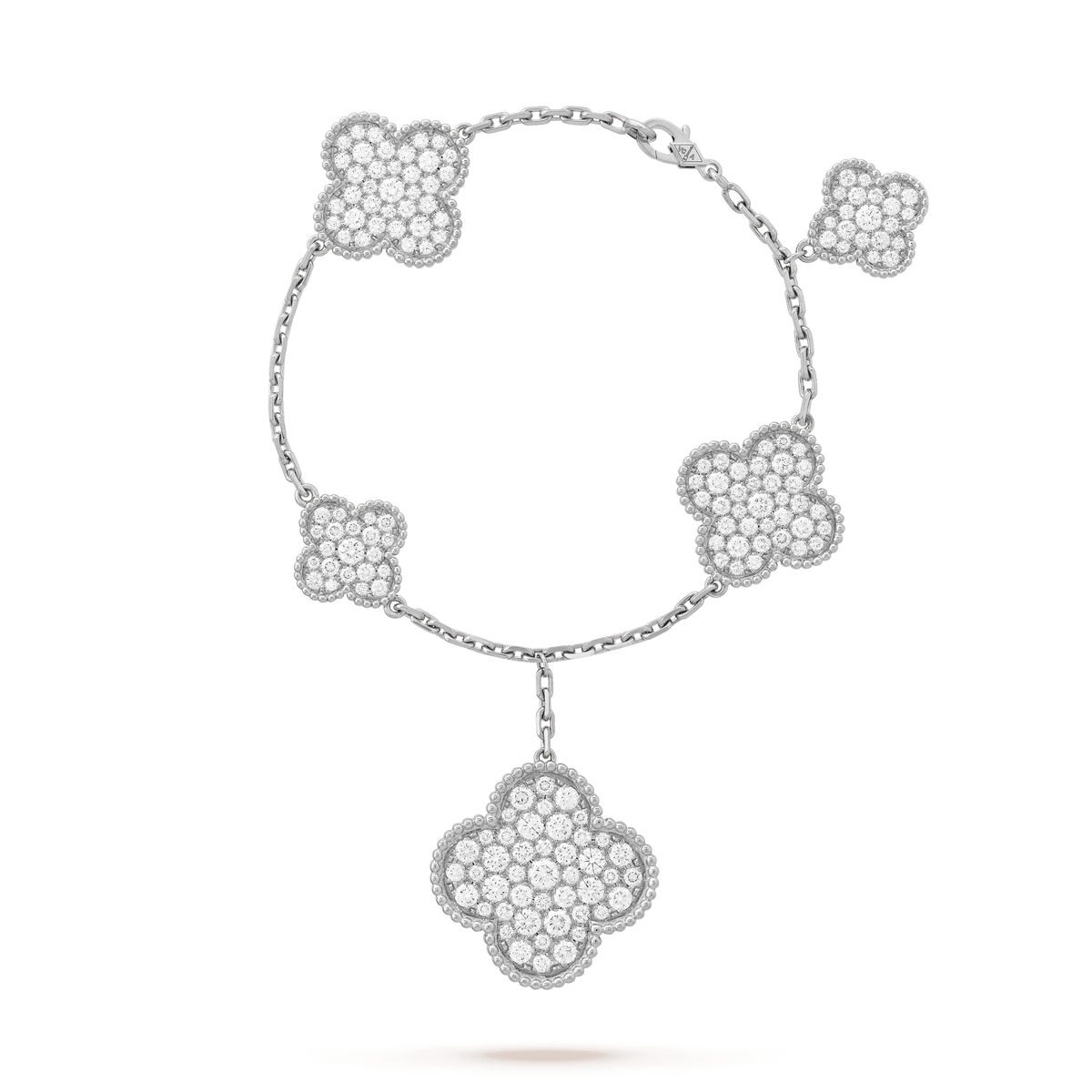[⭐moonlume]CLOVER 6 MOTIFS SILVER DIAMOND BRACELET