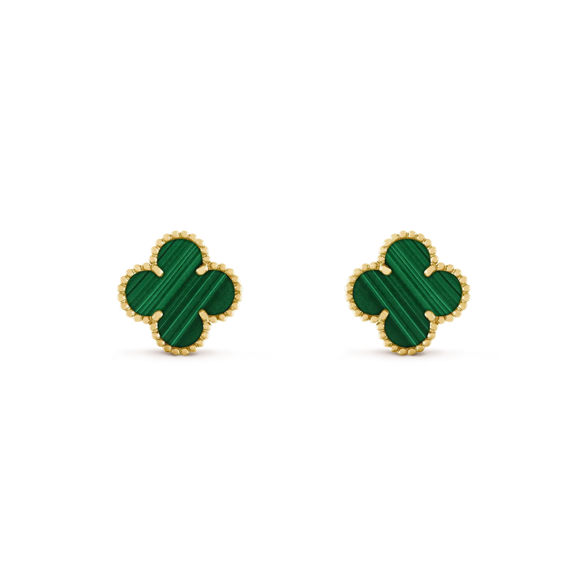 [⭐moonlume]CLOVER MEDIUM 1 MOTIFS MALACHITE  EARRINGS