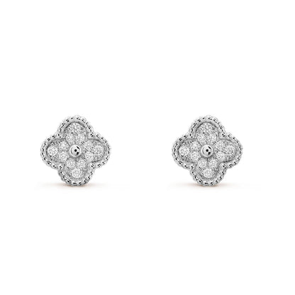 [⭐moonlume]CLOVER MINI DIAMOND STUD EARRINGS