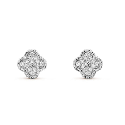 [⭐moonlume]CLOVER MINI DIAMOND STUD EARRINGS