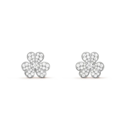 [⭐moonlume]CLOVER COMOS DIAMOND EARRINGS SILVER