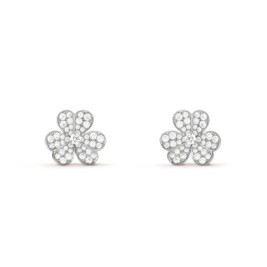 [⭐moonlume]CLOVER COMOS DIAMOND EARRINGS SILVER
