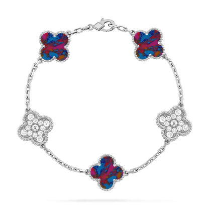 [⭐moonlume]CLOVER 5 MOTIF COLOR GEMSTONES BRACELET COLLECTION