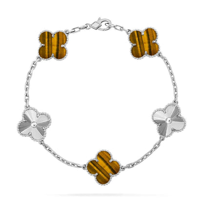 [⭐moonlume] CLOVER 5 MOTIFS TIGER EYE BRACELET COLLECTION