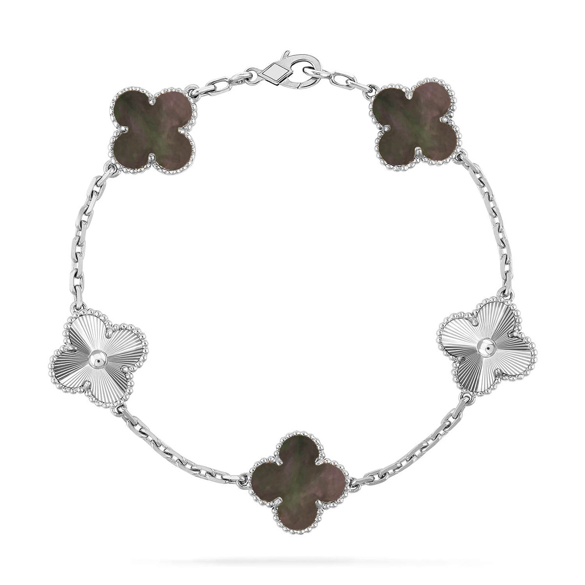 [⭐moonlume] CLOVER 5 MOTIF GRAY MOP BRACELET COLLECTION