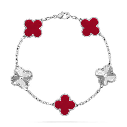[⭐moonlume] CLOVER 5 MOTIF RED CORNELIAN BRACELET COLLECTION