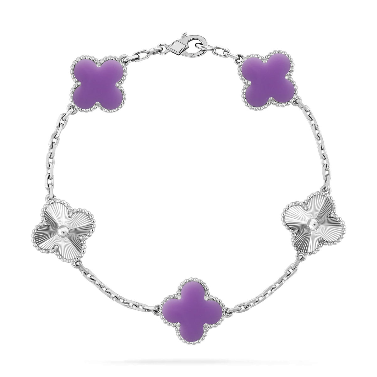 [⭐moonlume]CLOVER 5 MOTIF LIGHT PURPLE BRACELET COLLECTION