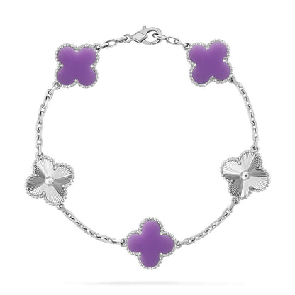 [⭐moonlume]CLOVER 5 MOTIF LIGHT PURPLE BRACELET COLLECTION