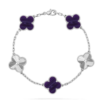 [⭐moonlume]CLOVER 5 MOTIF PURPLE STRIPES BRACELET COLLECTION