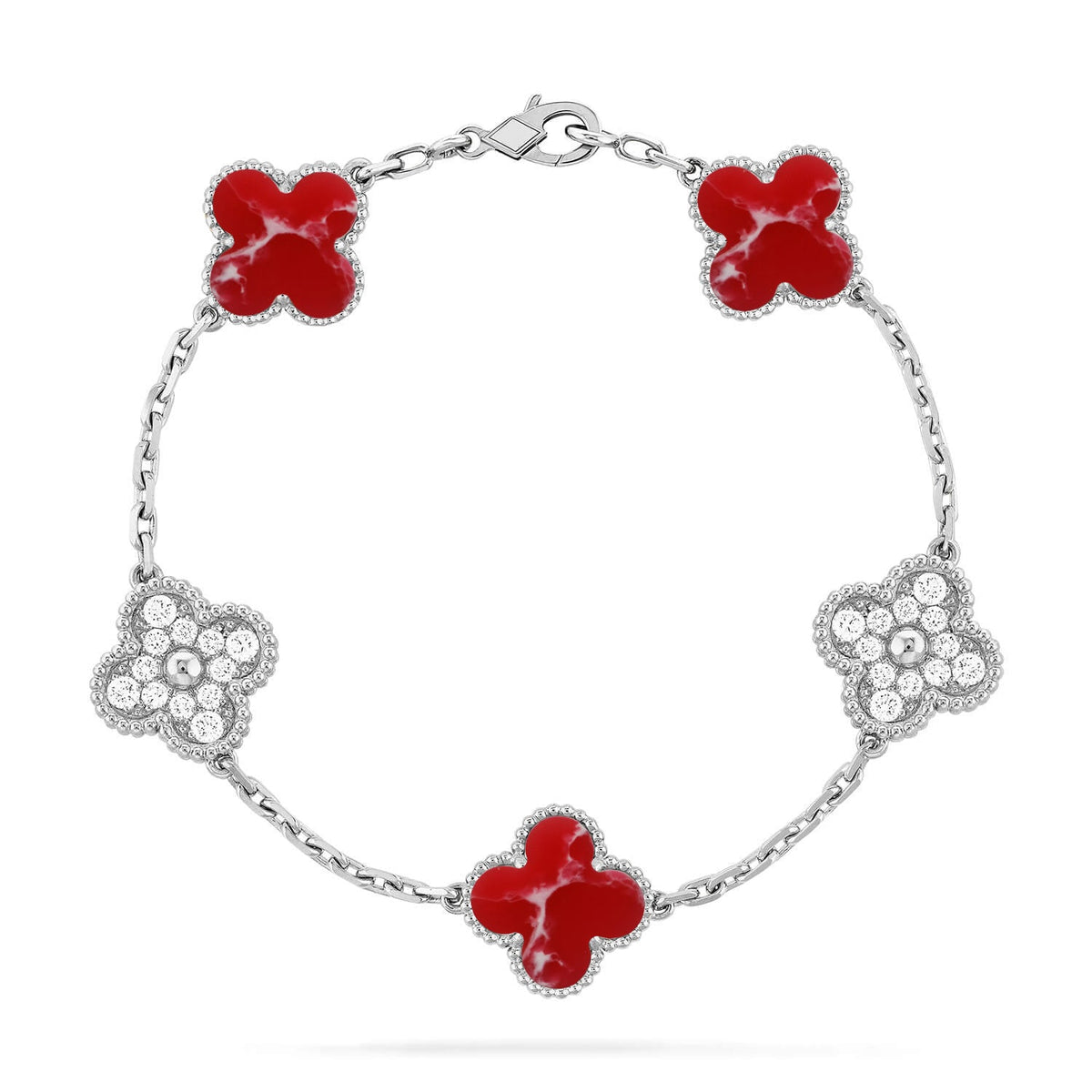 [⭐moonlume]CLOVER 5 MOTIF RED PATTERN BRACELET COLLECTION