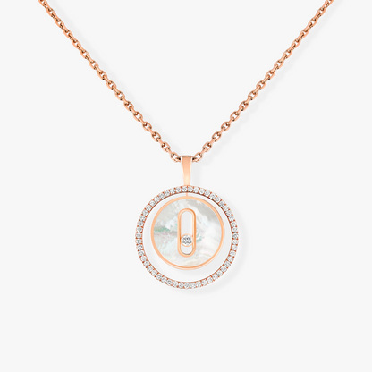 [⭐moonlume]Demo MOVE 1 DIAMOND WHITE MOTHER OF PEARL PINK GOLD DIAMOND NECKLACE