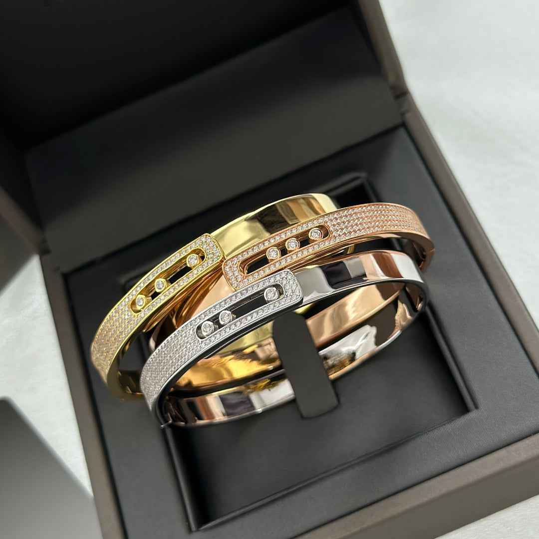[⭐moonlume]Move Noa Rose Gold Pavé Diamond Bangle Bracelet