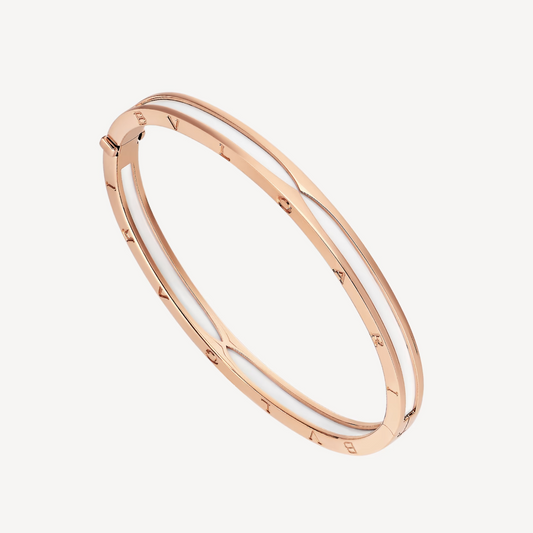 [⭐moonlume]ZERO 1 PINK GOLD WITH WHITE CERAMIC BRACELET