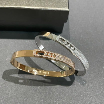 [⭐moonlume]Move Noa Rose Gold Pavé Diamond Bangle Bracelet