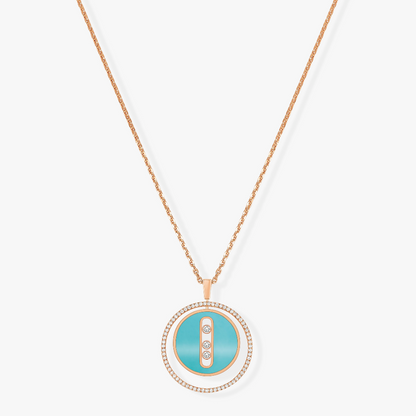 [⭐moonlume]Demo MOVE 3 DIAMONDS TURQUOISE PINK GOLD DIAMOND NECKLACE