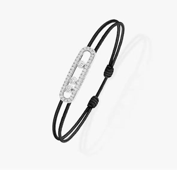 [⭐moonlume]Messika Care(s) pink cord pavé bracelet