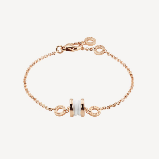 [⭐moonlume]ZERO 1 SOFT PINK GOLD AND WHITE CERAMIC BRACELET