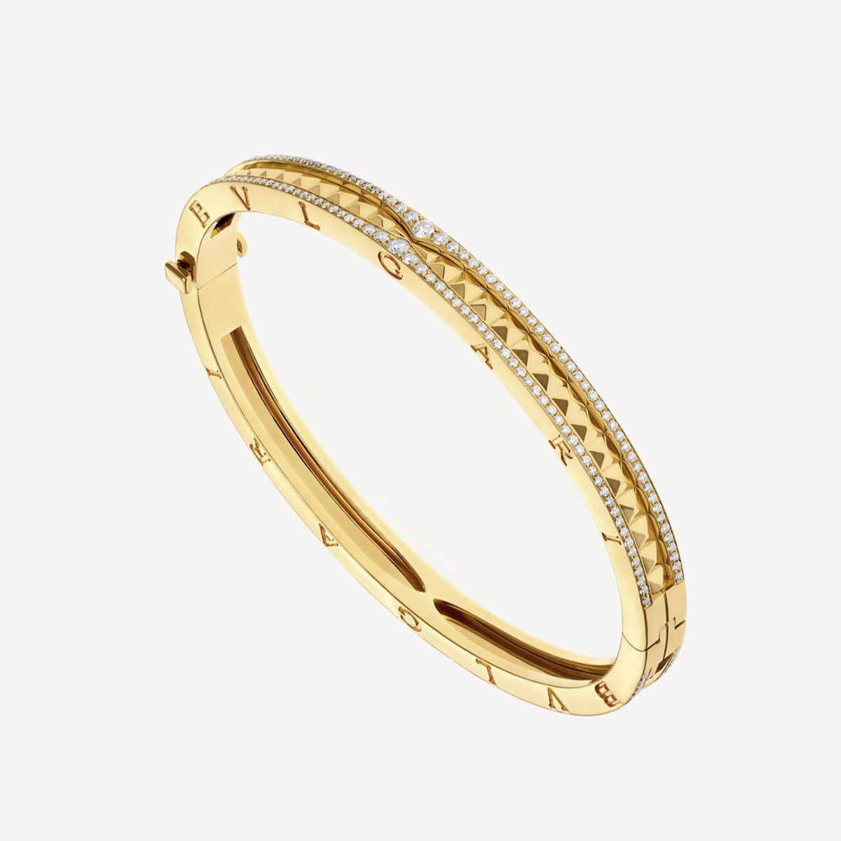 [⭐moonlume]ZERO 1 SPIRAL AND PAVED DIAMOND GOLD BRACELET