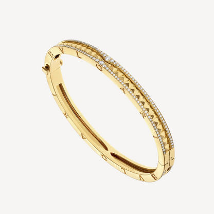 [⭐moonlume]ZERO 1 SPIRAL AND PAVED DIAMOND GOLD BRACELET