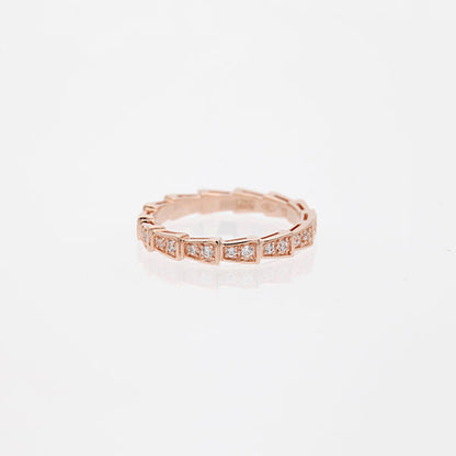[⭐moonlume]SERPENTI RING PINK GOLD DIAMOND PAVED 3MM