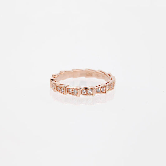 [⭐moonlume]SERPENTI RING PINK GOLD DIAMOND PAVED 3MM