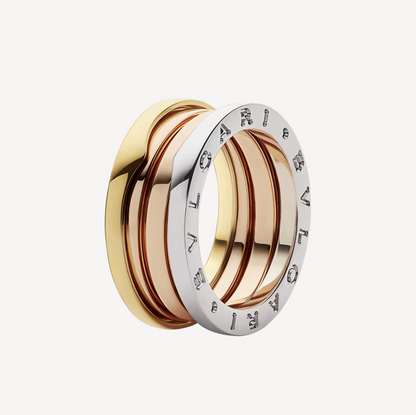 [⭐moonlume]ZERO 1 THREE-BAND ROSE WHITE AND YELLOW RING