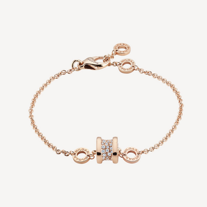 [⭐moonlume]ZERO 1 SOFT PINK GOLD WITH PAVED DIAMONDS ON THE SPIRAL BRACELET
