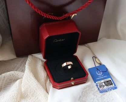 [⭐moonlume]LOVE RING 5.5MM 6 DIAMONDS PINK GOLD
