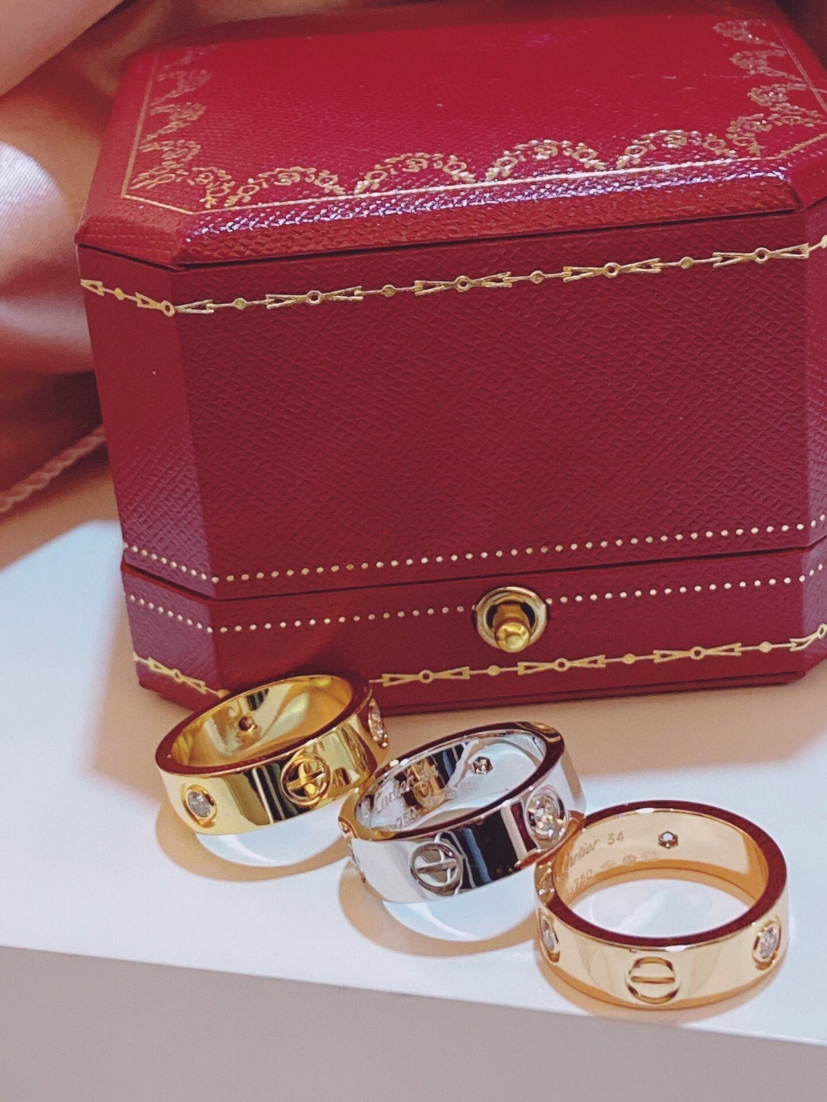 [⭐moonlume]Three-Diamond Ring