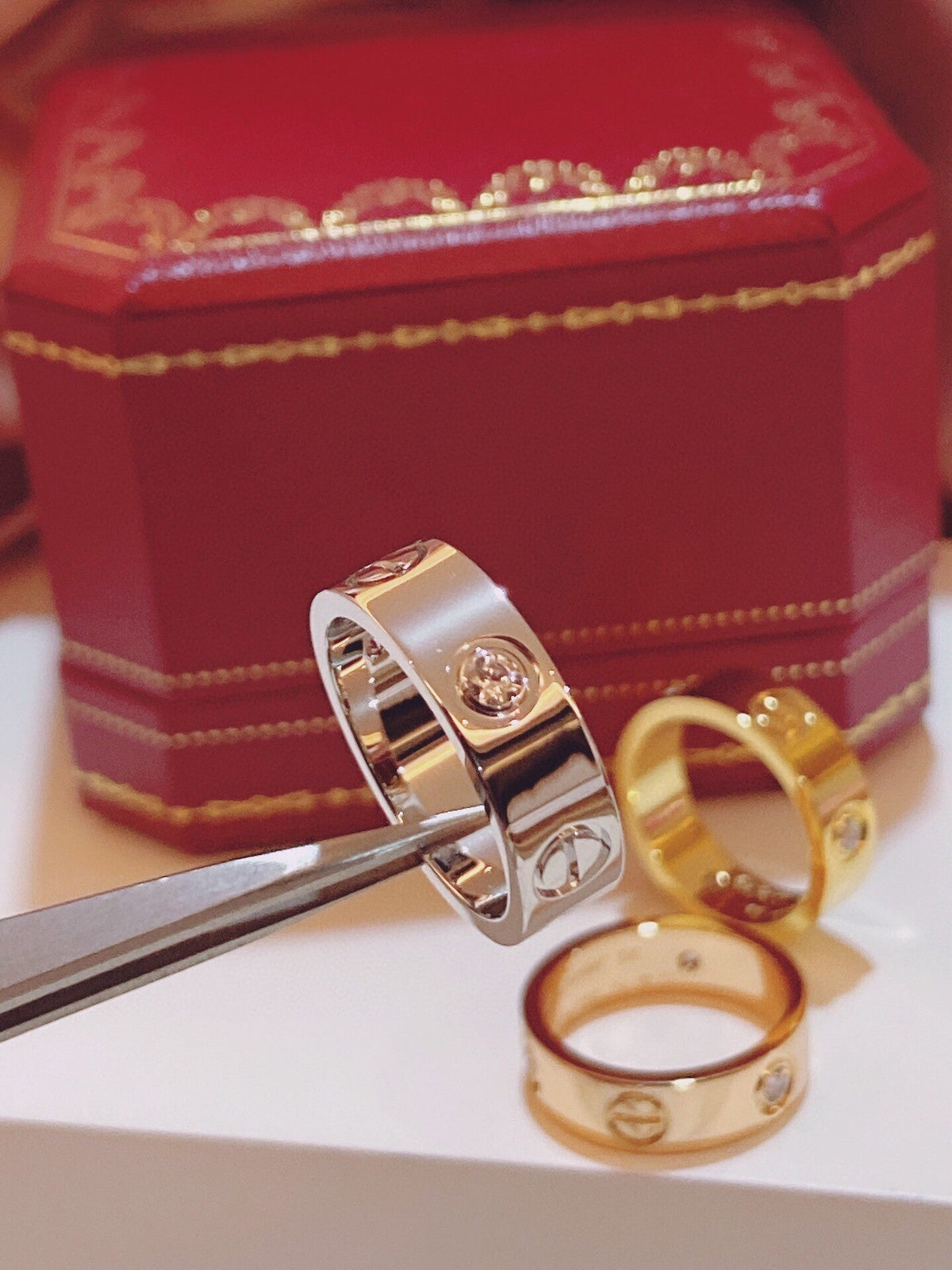 [⭐moonlume]Three-Diamond Ring