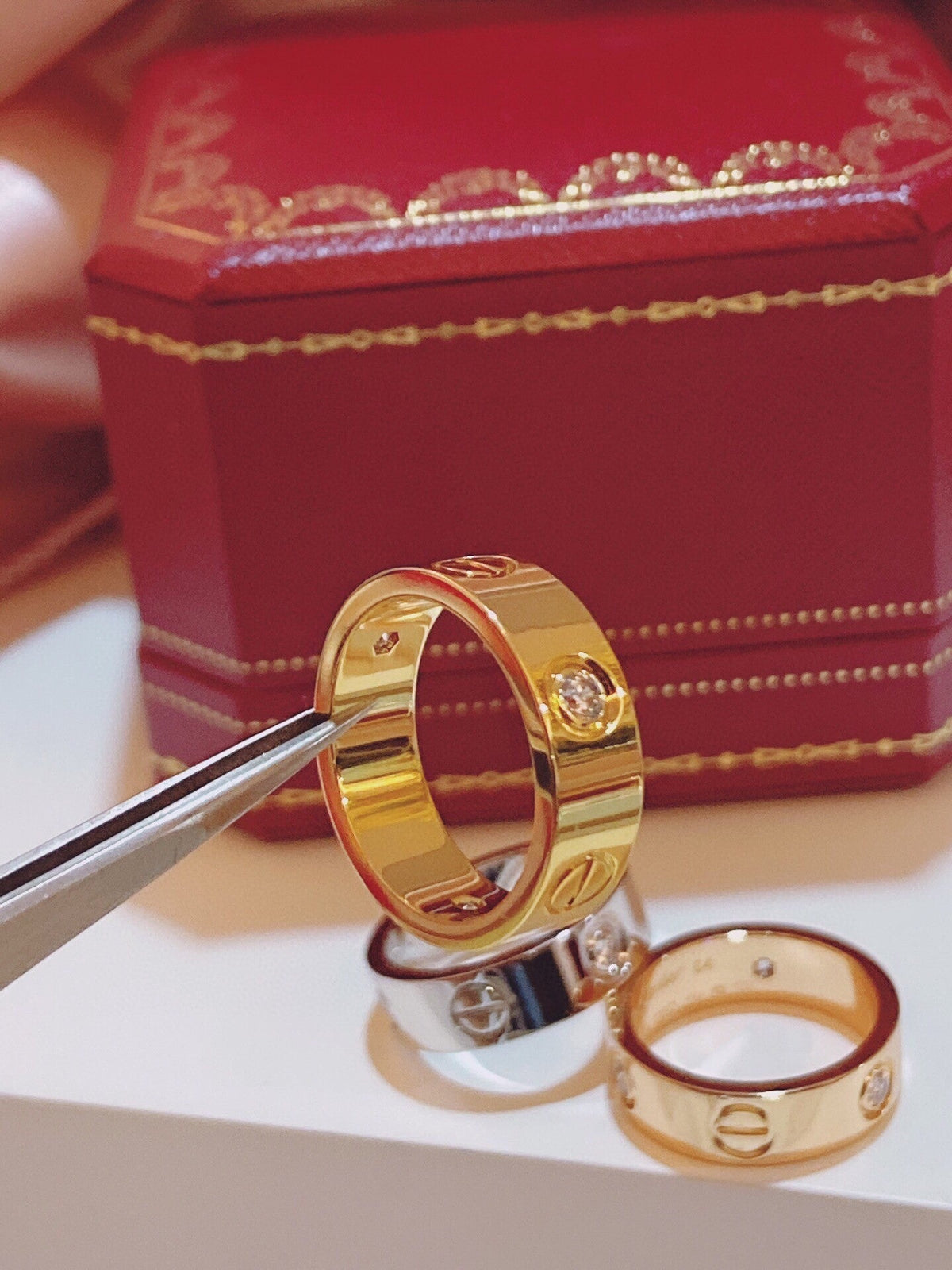 [⭐moonlume]Three-Diamond Ring